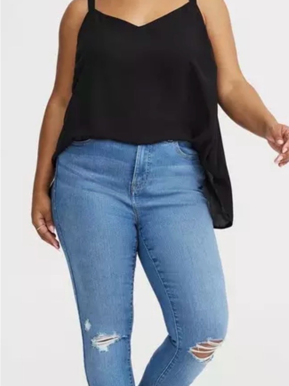 torrid Black Flowing V-Neck Cami